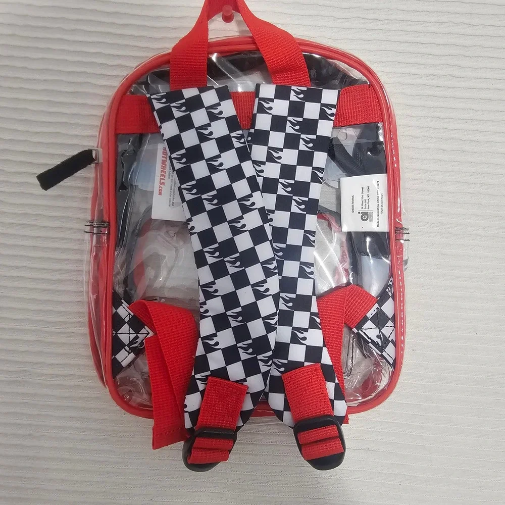Hot Wheels Mini Backpack Clear PVC Rodger Dodger Racing Red‎ S26HW67562-XX NEW